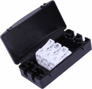 Solera - Lasdoos met kroonsteen 72x33x25mm  3-aderig 0,25mm² tot 2,5 mm² - IP20 - Zwart