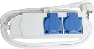 Wasmachine/droger stekkerdoos 2-voudig - 3x1.5mm - 1.5 meter