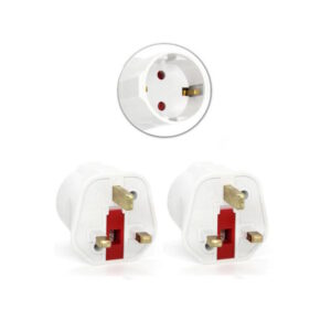 Reisstekker Type G - Wereldstekker EU naar Engeland, Ierland, Malta, Maleisië - Wit - 2 stuks