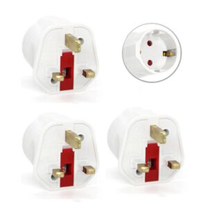 Reisstekker Type G - Wereldstekker EU naar Engeland, Ierland, Malta, Maleisië - Wit - 3 stuks