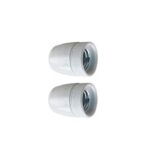 Lamphouder porselein - 3/8 - E27 - Wit - Per 2 stuks