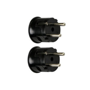 Haakse Stekker met Randaarde - 16A 230V - Zwart - Per 2 stuks