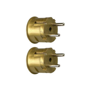 Haakse Stekker met Randaarde - 16A 230V - Goud - Per 2 stuks