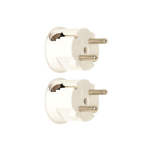 Haakse Stekker met Randaarde - 16A 230V - Wit - Per 2 stuks