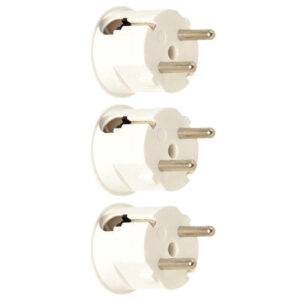 Haakse Stekker met Randaarde - 16A 230V - Wit - Per 3 stuks