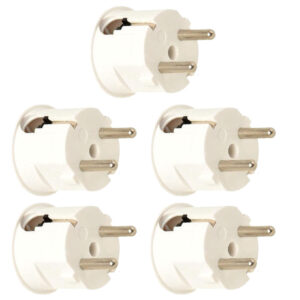 Haakse Stekker met Randaarde - 16A 230V - Wit - Per 5 stuks