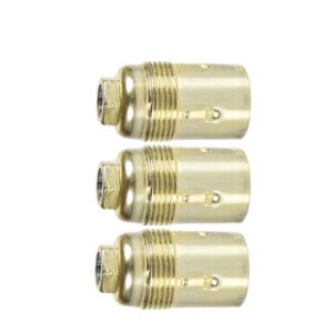 Lamphouder - Glad - E14 - Messing - Per 3 stuks