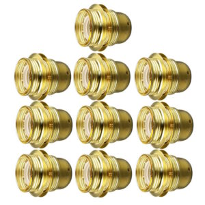 Lamphouder + 2 Ringen - E27 - Messing - Per 10 stuks