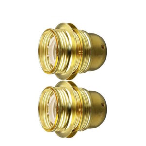 Lamphouder + 2 Ringen - E27 - Messing - Per 2 stuks