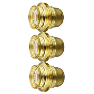 Lamphouder + 2 Ringen - E27 - Messing - Per 3 stuks