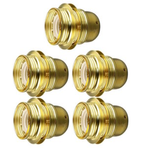 Lamphouder + 2 Ringen - E27 - Messing - Per 5 stuks