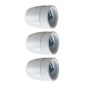Lamphouder porselein - M10 - E27 - Wit - Per 3 stuks