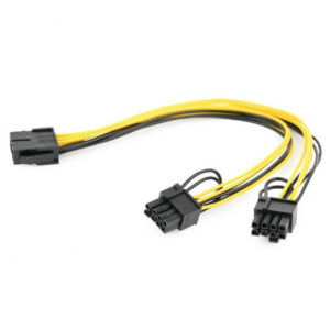 PCIe 8-pins (v) - 2x PCIe 8-pins (6+2) (m) voedingskabel - 0.15 meter