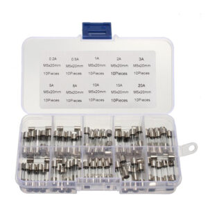 100-delig Glaszekeringen Assortiment doos - Glaszekering Set - Snel - F0.2A t/m F20A