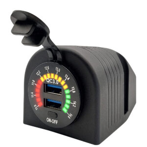 ProRide 12V USB Stopcontact 2 Poorten Opbouw met Schakelaar/Voltmeter - QC3.0 - USB Autolader, Boot en Camper - Complete set