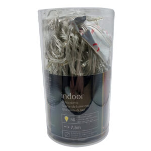 Kerstverlichting met trafo - 50 LEDs - Indoor - 7.5 meter - Transparante kabel - Warm Wit
