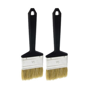 Verf Kwast - Platte Kwast - 70mm - Zwart - Zwart - 2 stuks