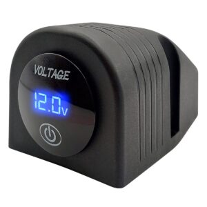ProRide Universele Voltmeter Opbouw 12-24V DC met Aan/Uit schakelaar - Voor Auto, Boot, Motor en Andere Voertuigen - Complete set - Blauw
