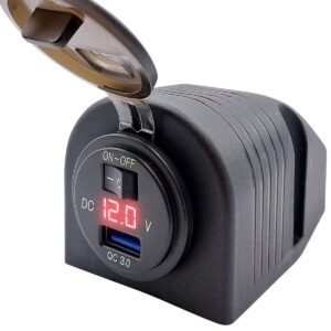 ProRide 12V USB Stopcontact 1 Poort Opbouw met Schakelaar/Voltmeter - 5V/2.4A - USB Autolader, Boot en Camper - Complete set - Rood
