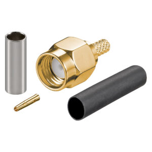 Goobay RP-SMA Krimp Plug - RP-SMA (m) -  voor coaxkabel RG-174 en RG-316 - 50 Ohm