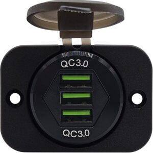 ProRide 12V USB Stopcontact 3 Poorten Inbouw - QC3.0 - DS2085B - USB Autolader, Boot en Camper - Complete set