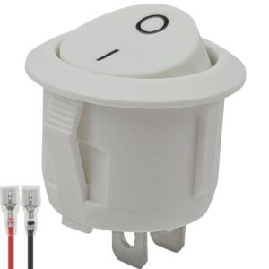 ProRide Wipschakelaar ON/OFF KCD2-202 - met Aansluitkabel - 2-pins - Rond ⌀20mm - 250V/6A - Wit