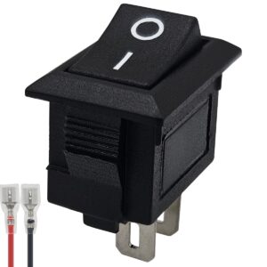 ProRide Mini Wipschakelaar ON/OFF KCD1-10 - met Aansluitkabel  - 19x11.5mm - Rechthoek - 250V/3A - Zwart