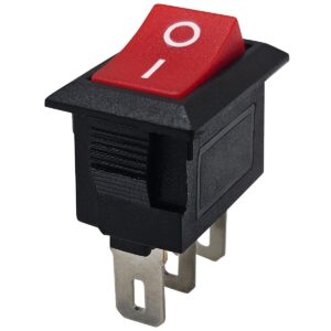 ProRide Mini Wipschakelaar ON/OFF KCD1-11 - 3-pins - 13x8mm - Rechthoek - 250V/3A - Rood
