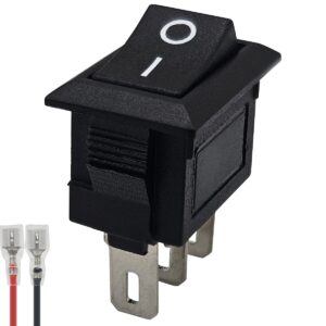 ProRide Mini Wipschakelaar ON/OFF KCD1-11 - met Aansluitkabel - 3-pins - 13x8mm - Rechthoek - Zwart