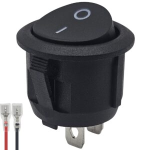 ProRide Wipschakelaar ON/OFF KCD2-202 - met Aansluitkabel - 2-pins - Rond ⌀20mm - 250V/6A - Zwart