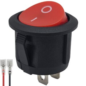 ProRide Wipschakelaar ON/OFF KCD2-202 - met Aansluitkabel - 2-pins - Rond ⌀20mm - 250V/6A - Rood