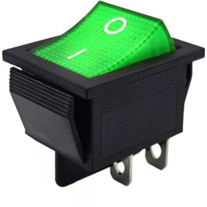 ProRide Wipschakelaar ON-OFF KCD4-202 - 2 Polig - 250V/16A - 30x22mm - Groen met controlelampje