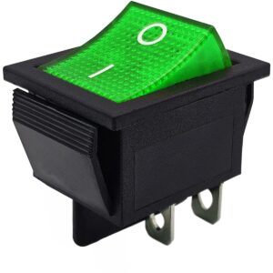 ProRide Wipschakelaar ON-OFF KCD4-202 - 2 Polig - 250V/16A - 30x22mm - Groen zonder controlelampje