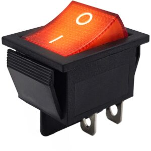 ProRide Wipschakelaar ON-OFF KCD4-202 - 2 Polig - 250V/16A - 30x22mm - Rood met controlelampje