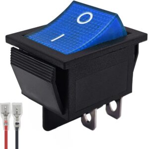 ProRide Wipschakelaar ON-OFF KCD4-202 - met Aansluitkabel - 2 Polig - 250V/16A - 30x22mm - Blauw zonder lampje