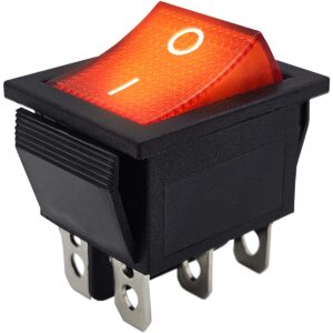 ProRide Wipschakelaar ON-OFF KCD4-202 - 3 Polig - 250V/16A - 30x22mm - Rood met controlelampje