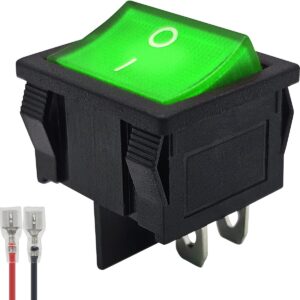 ProRide Wipschakelaar ON-OFF KCD5-202 - met Aansluitkabel - 2 Polig - 250V/6A - Groen met lampje