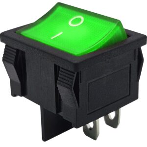 ProRide Wipschakelaar ON-OFF KCD5-202 - 2 Polig - 250V/6A - Groen met controlelampje