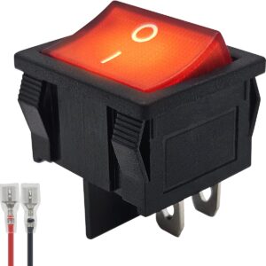 ProRide Wipschakelaar ON-OFF KCD5-202 - met Aansluitkabel - 2 Polig - 250V/6A - Rood met lampje