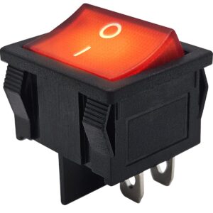 ProRide Wipschakelaar ON-OFF KCD5-202 - 2 Polig - 250V/6A - Rood met controlelampje