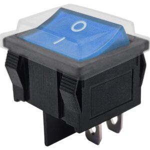 ProRide Wipschakelaar ON-OFF KCD5-202 - met Beschermkapje - 2 Polig - 250V/6A - Blauw zonder controlelampje