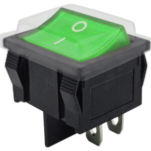 ProRide Wipschakelaar ON-OFF KCD5-202 - met Beschermkapje - 2 Polig - 250V/6A - Groen zonder controlelampje