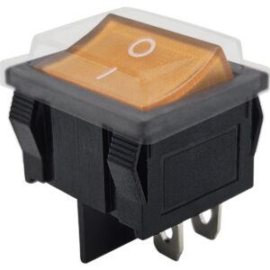 ProRide Wipschakelaar ON-OFF KCD5-202 - met Beschermkapje - 2 Polig - 250V/6A - Oranje zonder controlelampje