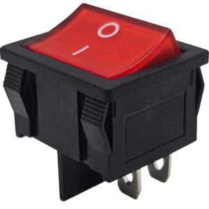 ProRide Wipschakelaar ON-OFF KCD5-202 - 2 Polig - 250V/6A - Rood zonder controlelampje