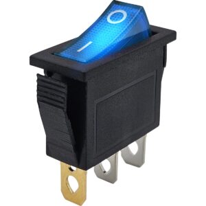 ProRide Wipschakelaar ON-OFF KCD3-12 - 3 pins - Rechthoek - 12V/20A - Blauw