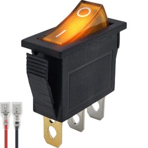 ProRide Wipschakelaar ON-OFF KCD3-12 - met Aansluitkabel - 3 pins - Rechthoek - 12V/20A - Oranje