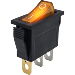 ProRide Wipschakelaar ON-OFF KCD3-12 - 3 pins - Rechthoek - 12V/20A - Oranje