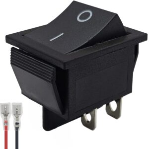 ProRide Wipschakelaar ON-OFF KCD4-202 - met Aansluitkabel - 2 Polig - 250V/16A - 30x22mm - Zwart zonder lampje