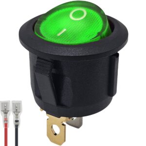 ProRide Wipschakelaar ON-OFF KCD2-220 - met Aansluitkabel - Rond - 3 pins - 250V/6A - Groen