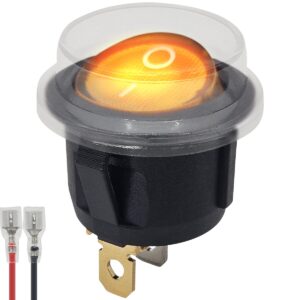 ProRide Wipschakelaar ON-OFF KCD2-220 - met Beschermkapje en Aansluitkabel - Rond - 3 pins - 250V/6A - Oranje